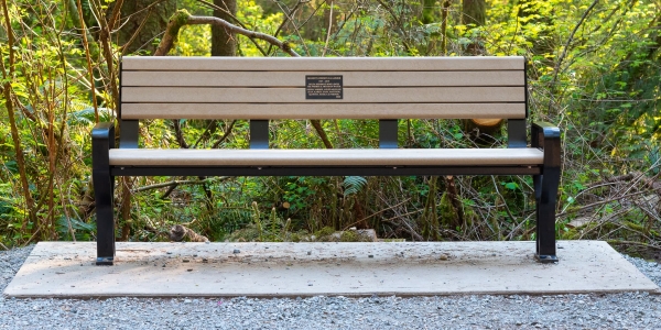 Wishbone Koble 6ft Memorial Bench at the Watershed Park Reserve in Delta BC-1
